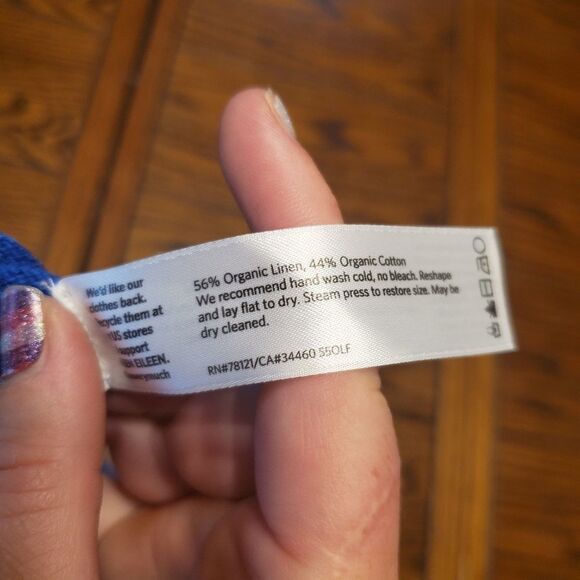 Eileen Fisher blue asymmetrical hem top PP - Picture 4 of 4